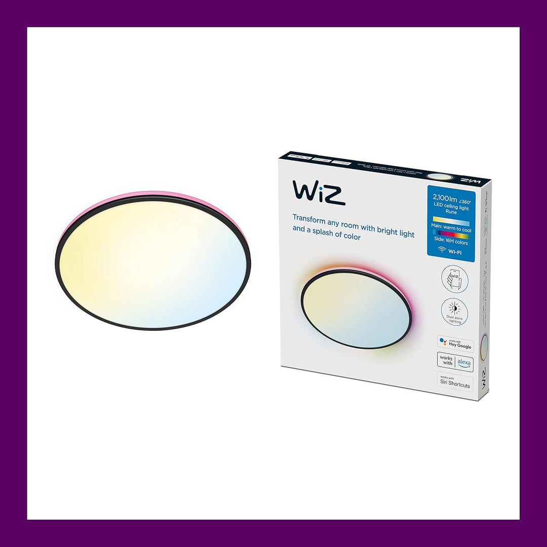 WiZ Rune Deckenleuchte Tunable White and Color, dimmbar, 16 Mio. Farben, smarte Steuerung per App/St