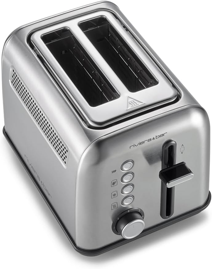 riviera&bar 2-Scheiben Toaster – 7 Bräunungsstufen, Auftauen, Aufwärmen & Vollkornfunktion, High-Lif