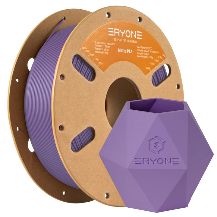 ERYONE Matte PLA 3D Drucker Filament 1.75mm, Massgenauigkeit +/- 0.03 mm, 1 kg 1 Spule, Matte Blue L