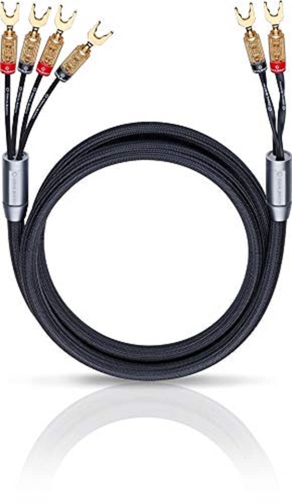 Oehlbach XXL Fusion Four - High-End Bi-Wiring Lautsprecherkabel Stereo Set mit Kabelschuh-Verbinder