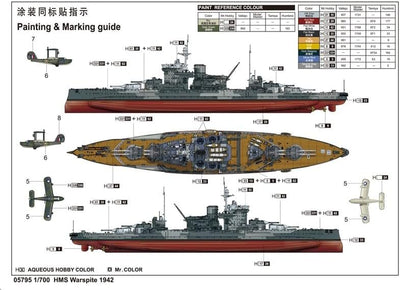 Trumpeter 005795-1/700 HMS Warspite Schiff 1941