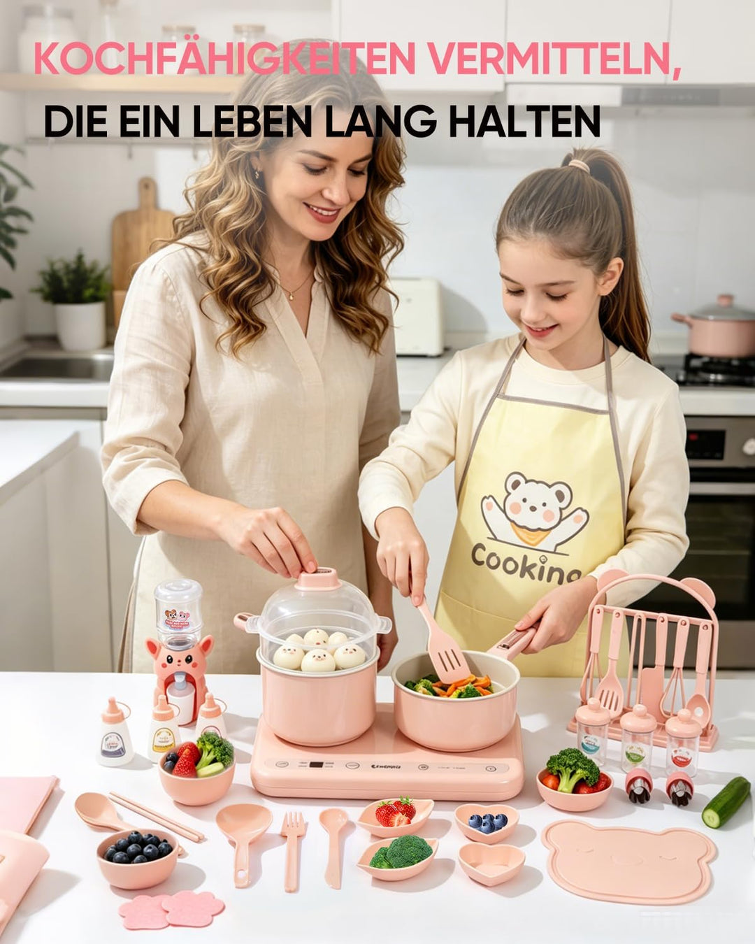 Elektrischer Hot Pot Doppelkochfeld Mini Multicooker – Elektro Kochtopf mit Dampfgarer & Suppentopf,