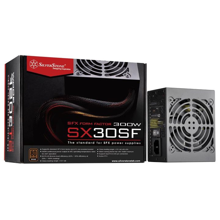 SilverStone SST-ST30SF v 2.0 - SFX Serie, 300W 80 Plus Bronze flüsterleises PC-Netzteil mit 92 mm-Lü