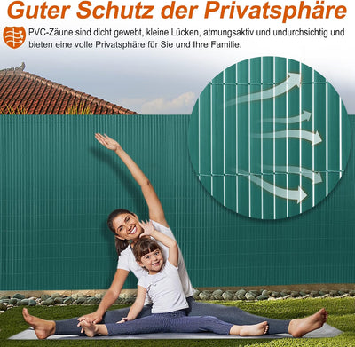 NAIZY PVC Sichtschutzmatte 90x400cm Sichtschutz Garten Sichtschutzzaun Grün Sichtschutzzaun UV-Schut