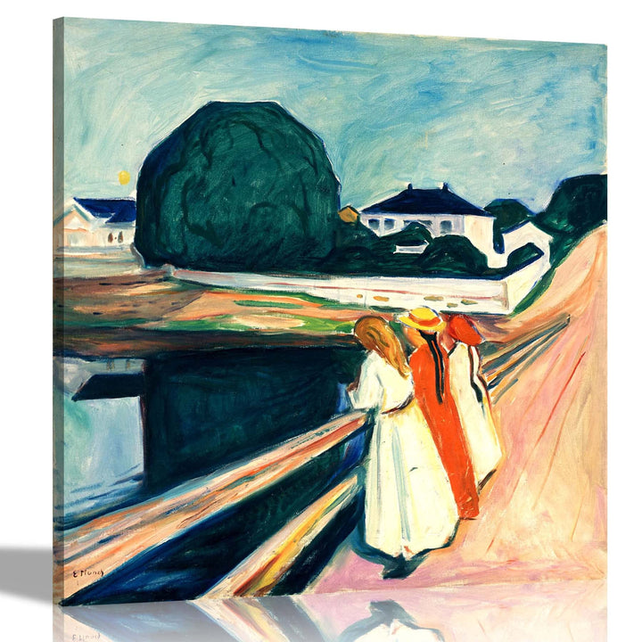 Edvard Munch Leinwanddruck, Mädchen auf der Brücke, HD-Qualität, moderne Bilder für Zuhause, Büro, W
