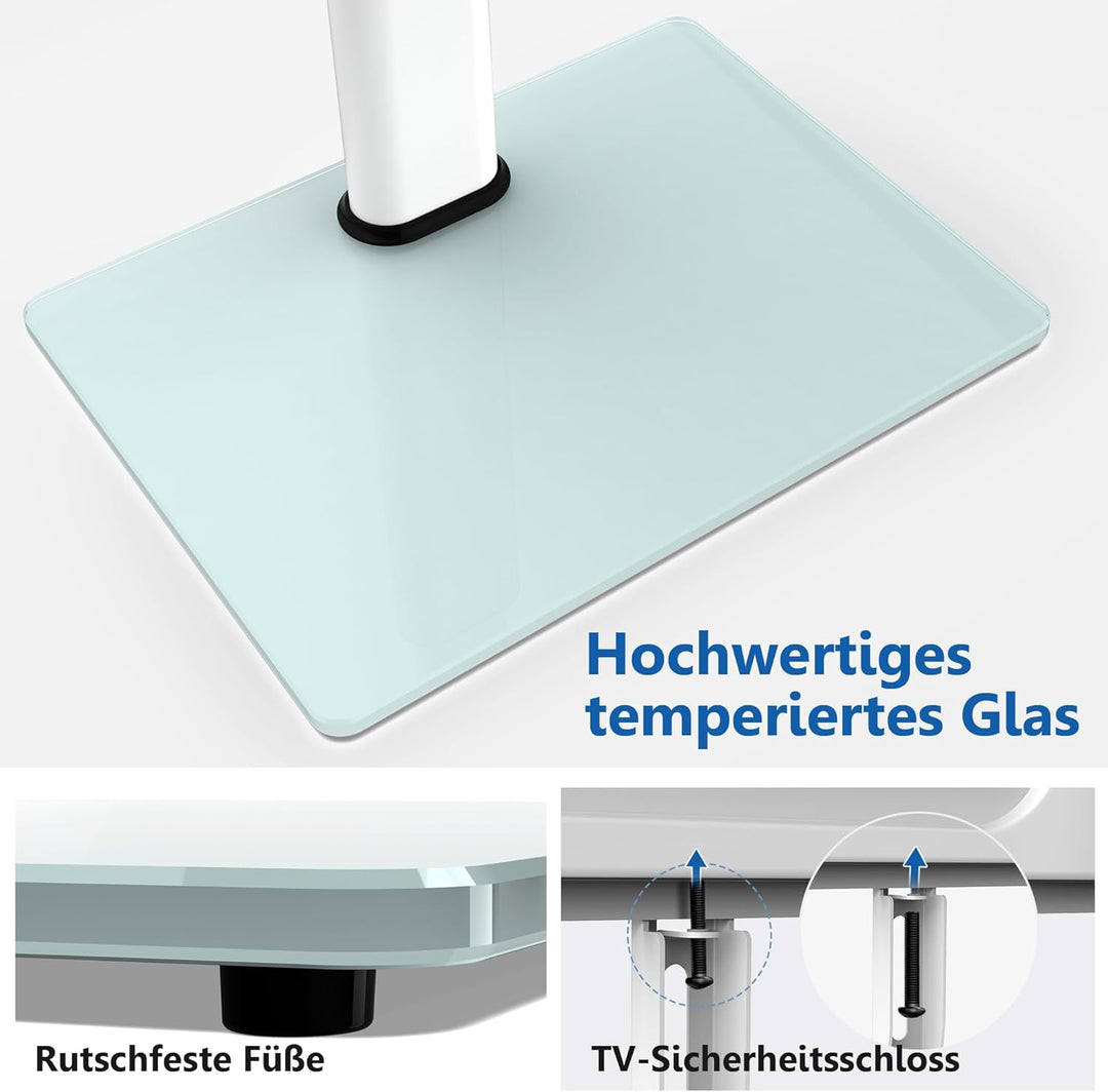 FITUEYES TV Standfuss TV Ständer Fernsehstand für 32 bis 65 Zoll Fernseher höhenverstellbar drehbar