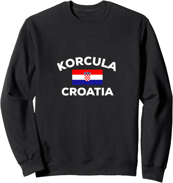 Korcula Kroatien Flagge Hrvatska Stadt Tourist Sweatshirt