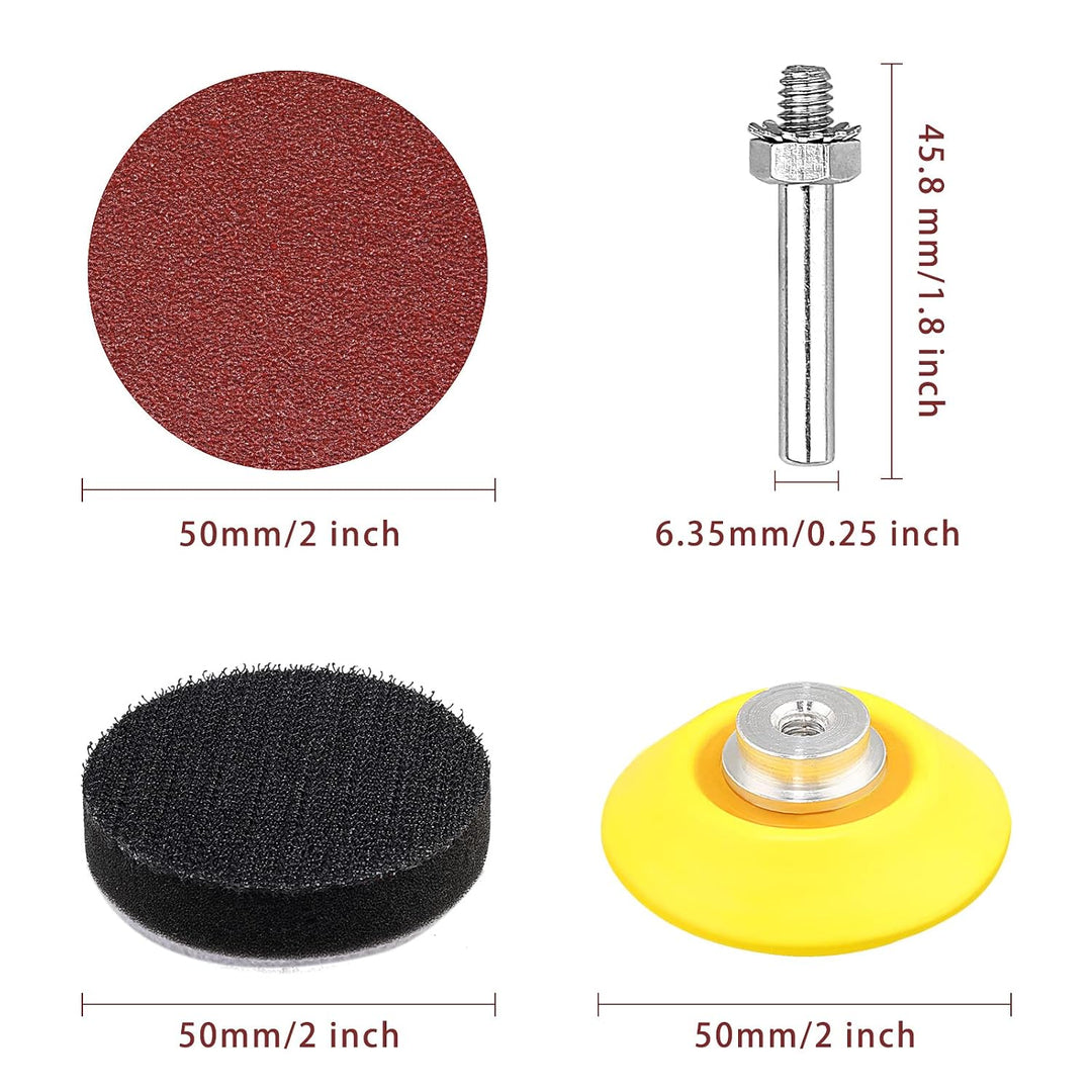 100 Stück 50mm Schleifpapier Klett 400/600/800/1000/1200/1500/2000/3000/5000/7000Körnung, Schleifpap