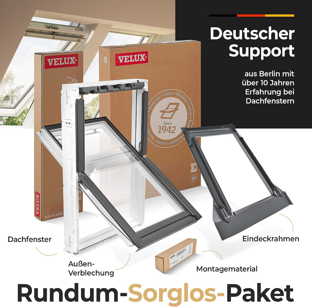 Original Velux Dachfenster - Thermo Technology (66 x 140) mit Eindeckrahmen, 66 x 140