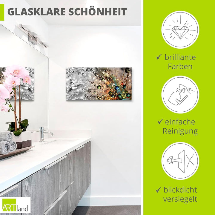 Glasbilder Wandbild Glas Bild einteilig 100x50 cm Querformat Natur Botanik Blumen Pusteblume Frühlin