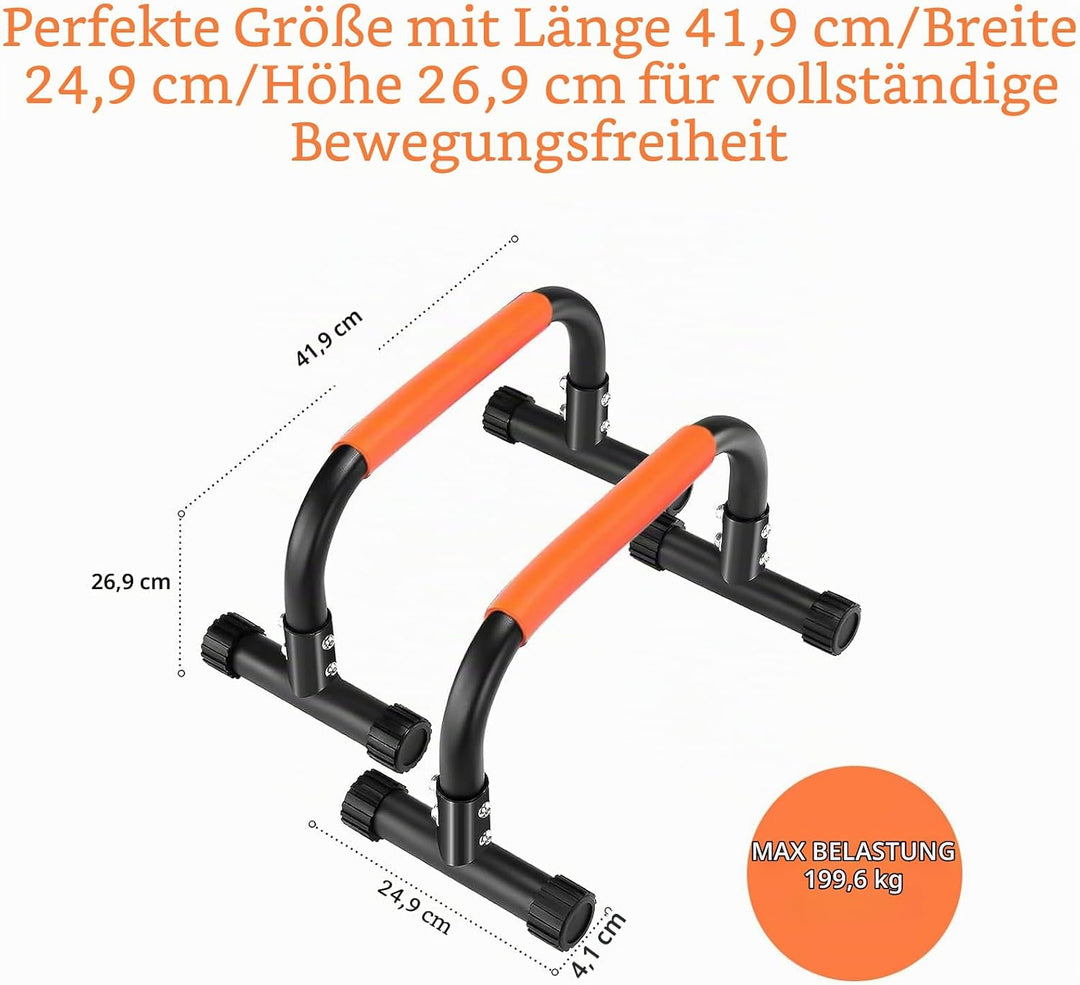 Rutschfeste Parallettes, Medium Handstand Barrenm aus Stahl, 42cm Griffe Calisthenics Equipment für