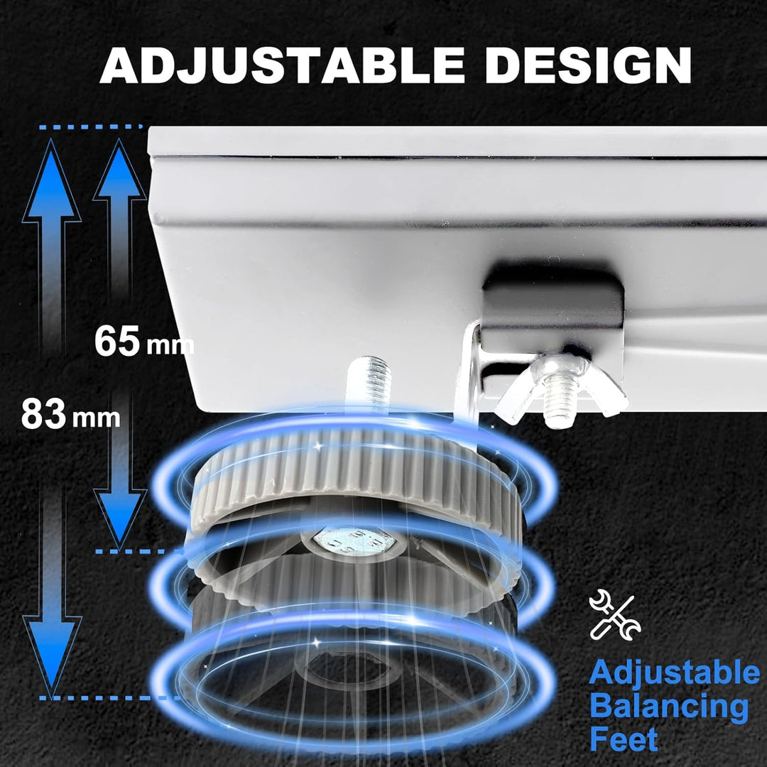 Gugxiom 60 cm Duschrinne, 304 Edelstahl Einsatz Ablaufrinne Dusche Set, 2 in 1 Panels, mit verstellb