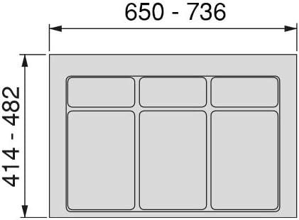 Emuca - Abfallsammler für schublade, Zuschneidbaren Basis für Müllbehälter, Basis für Module Breite