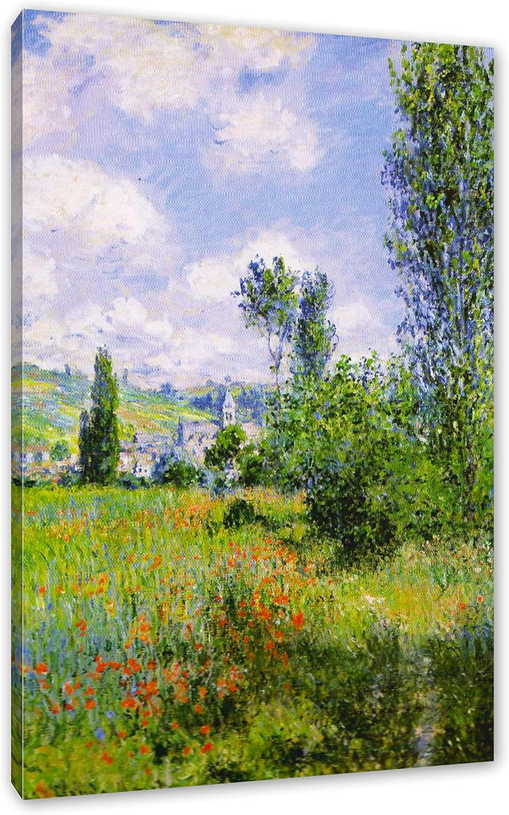 Claude Monet - Aussicht von Vétheuil- Impression als Leinwandbild / Grösse: 100x70 cm / Wandbild / K