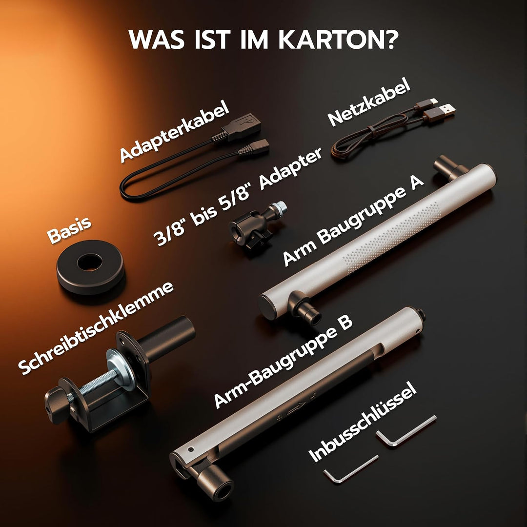 ARES WING Gaming Mikrofon Arm mit RGB Licht, Mikrofonständer mit 360° drehbarem Schwenkarm, kompatib