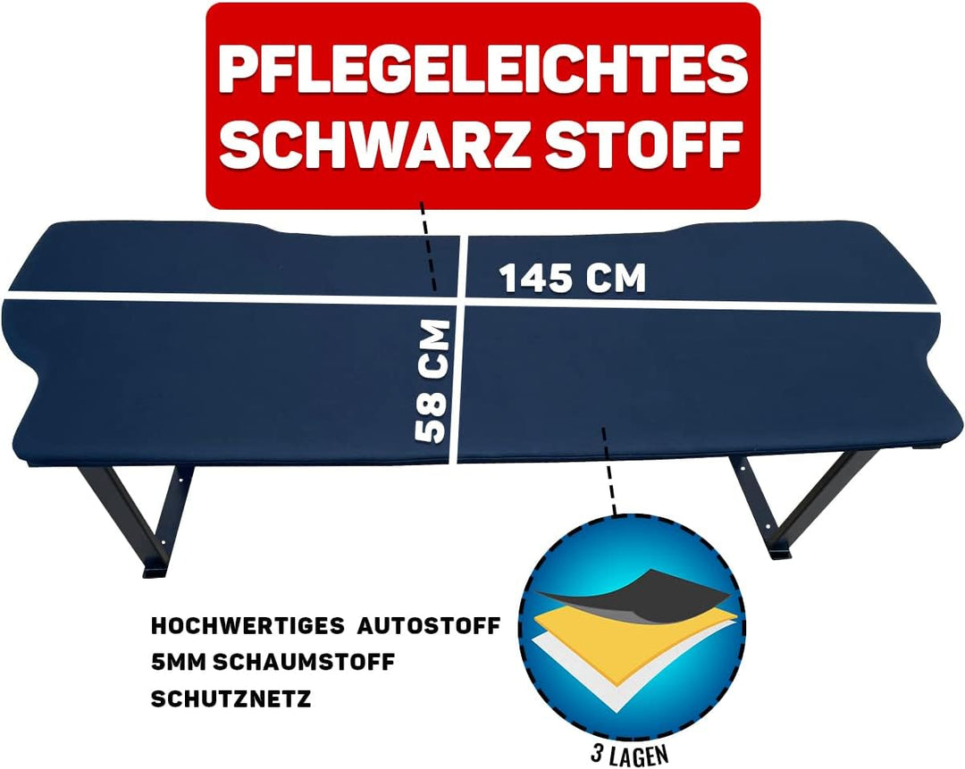 BREMER SITZBEZÜGE Multiflexboard Bettverlängerung kompatibel mit VW T5 &amp; T6 Multivan UniSchwarz, Sch