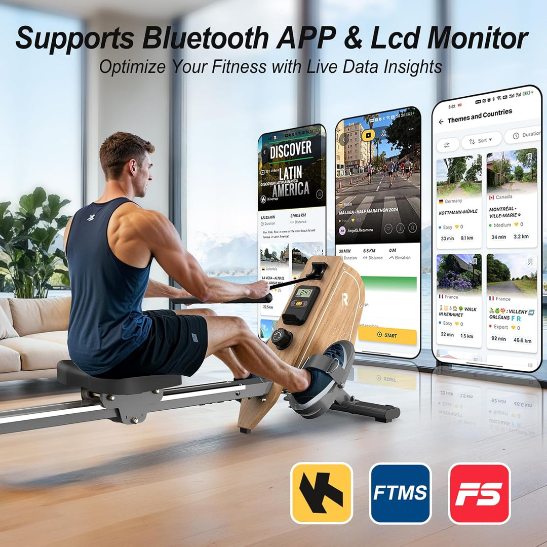 Rudergerät für Zuhause OR3,Magnetisches Rudergeräte mit Bluetooth Monitor,16 Resistance Levels,Kompa
