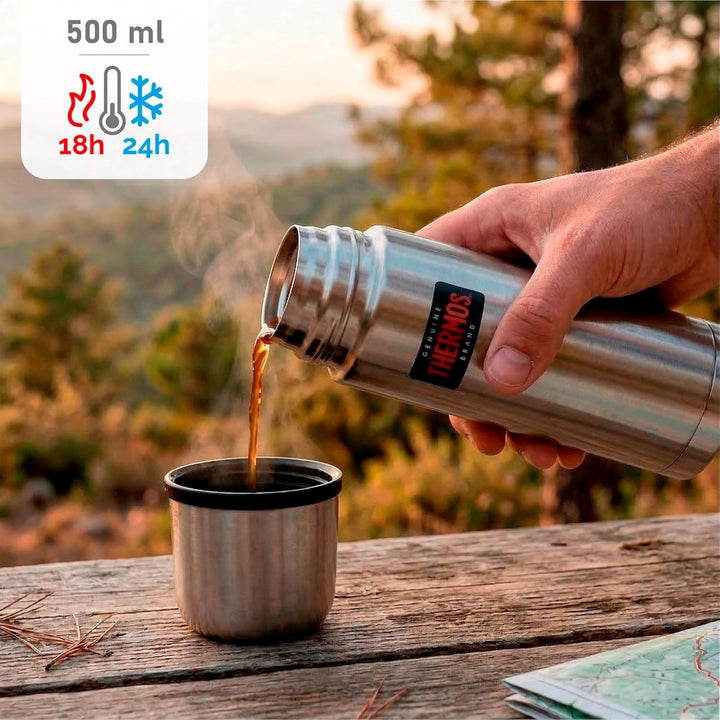 Thermos 4019.205.050 Isolierflasche Light and Compact, 0,5 L, Edelstahl mattiert Edelstahl 0,50 l, E