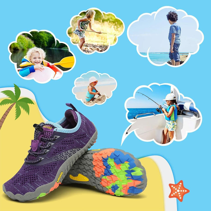 Saguaro Trailschuhe für Kinder, Mädchen, Sportschuhe, atmungsaktiv, rutschfest 32 EU Violett, 32 EU