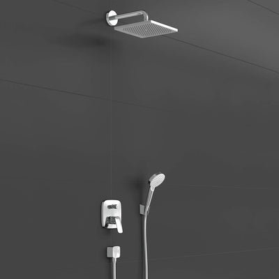 hansgrohe Duschset Crometta E 240 Unterputz (7 in 1), Duschsystem mit Kopfbrause, Wannenmischer, Dus