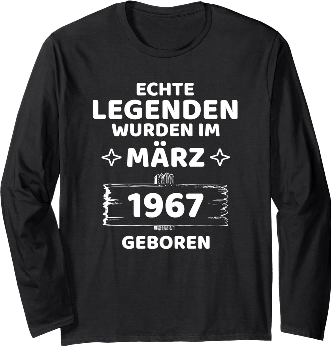 Geburtstag Jahrgang 1967 März Design Langarmshirt