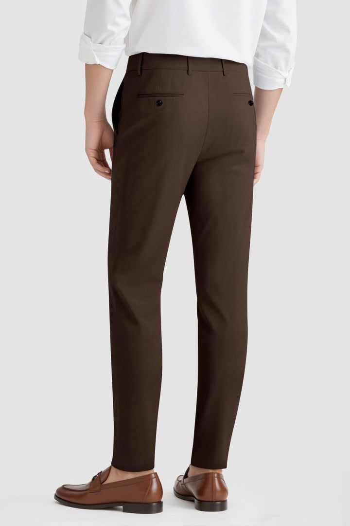 GINGTTO Herren Chino Hose Skinny Chinohose Casual mit Stretch Designer Hose Stoffhose 28W / 30L Brau