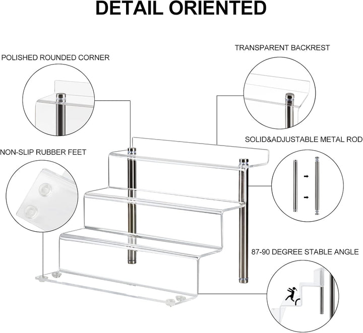 LileZbox Acryl-Display-Riser-Regal für Pops-Figuren, klarer kleiner 4-Stufen-Display-Ständer zum Prä