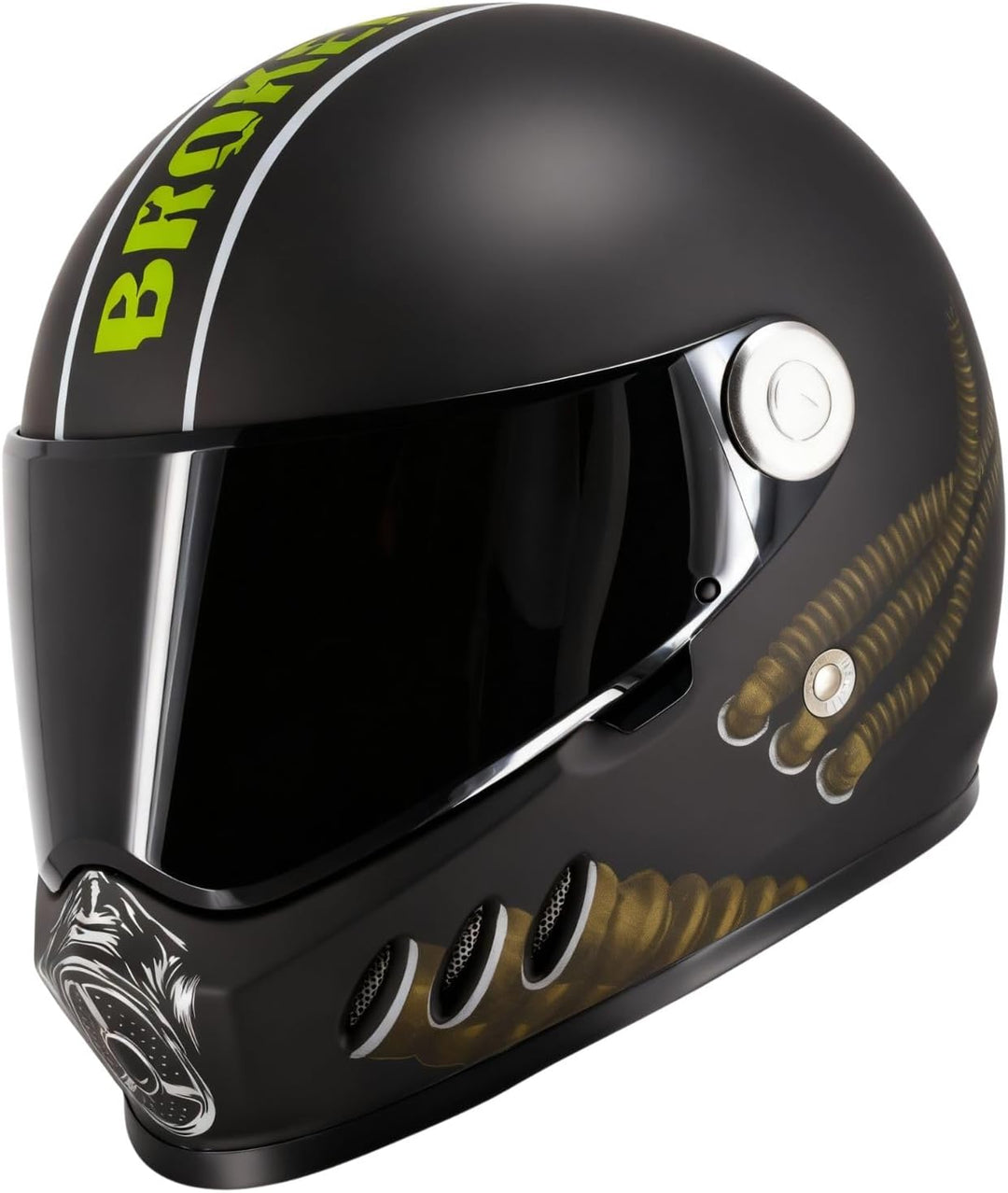 Broken Head Fighter Motorrad-Helm, Gas Man &amp; Hated and Proud | Zwei Designs (Gas Man und Hated &amp; Pro
