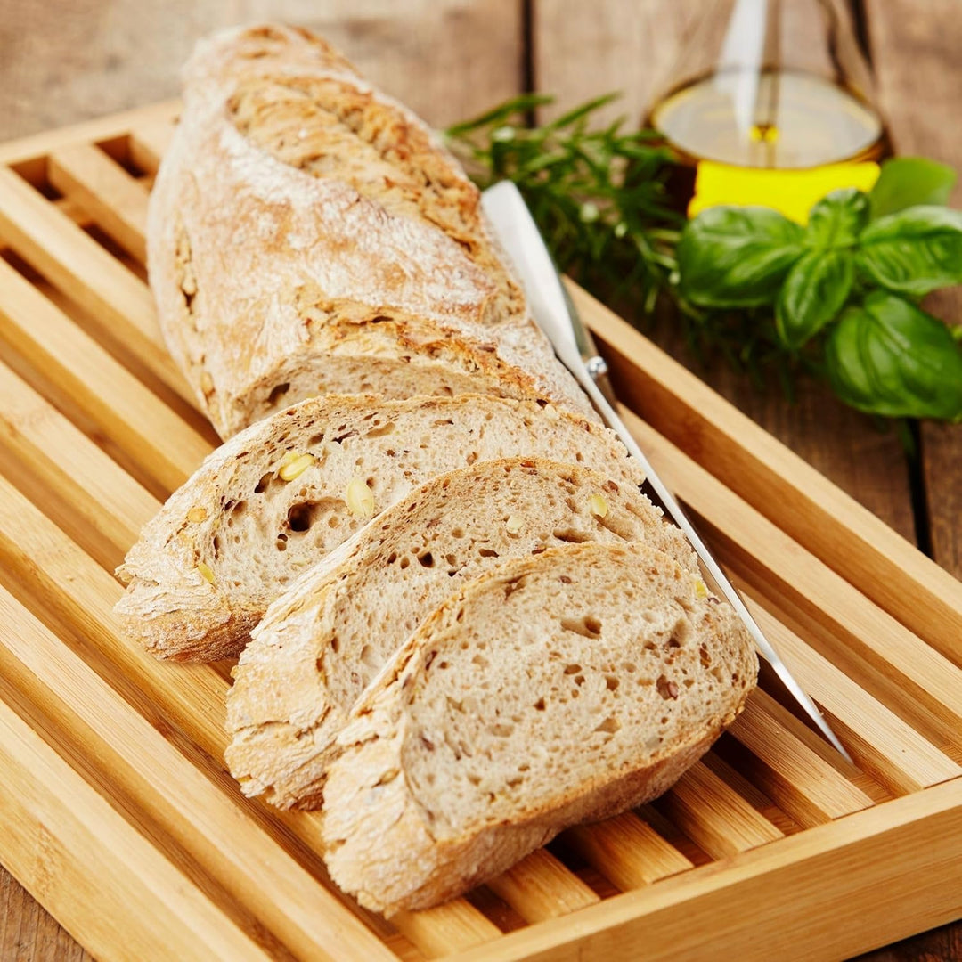 Point-Virgule Brotschneidebrett mit krümelrost, Schneidebrett mit Auffangschale, Schneidebrett Brot,