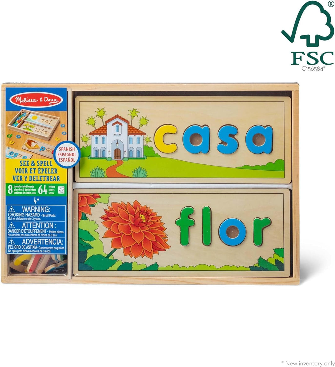 Melissa & Doug Spanisch Sehen & Buchstabieren Lernspielzeug für das Sprachenlernen Spanish Sehen & B