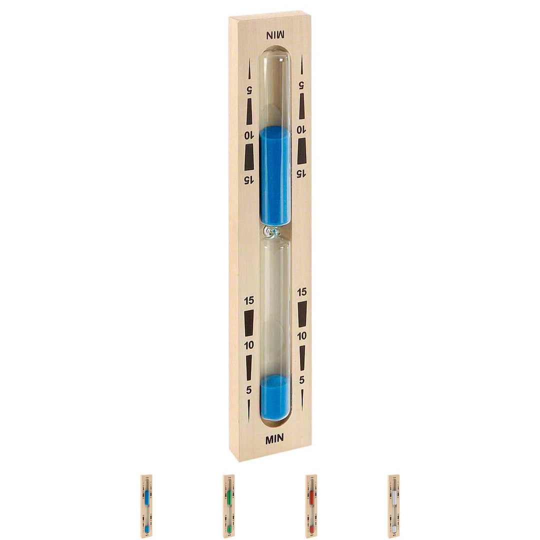 Sport-Tec Sauna-Sanduhr aus Holz, 15-Min. Laufzeit Blau, Blau