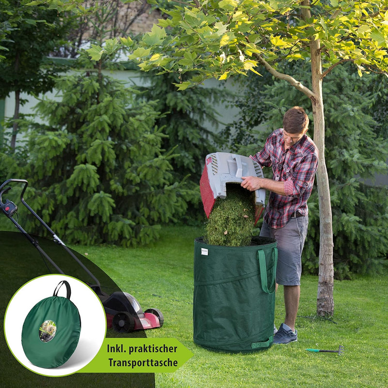 1x 170 Liter Pop-Up Gartenabfallsack Grün selbstaufstellend & stabil | Laubsack | Gartensack | Garte