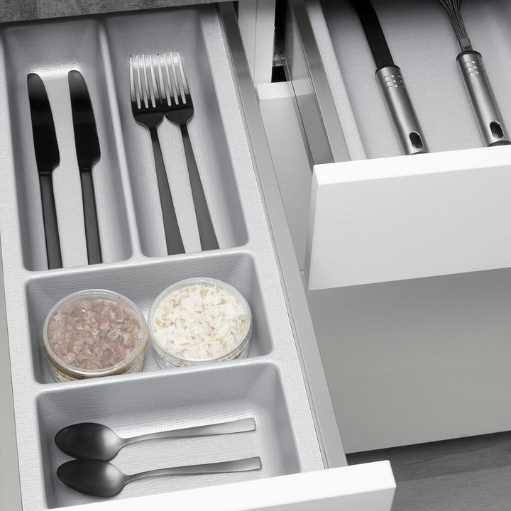 ORGA-BOX 2 Besteckeinsatz Tiefe: 461 x Breite: 209 mm silbergrau mit Canvas Struktur für 30er Nobili