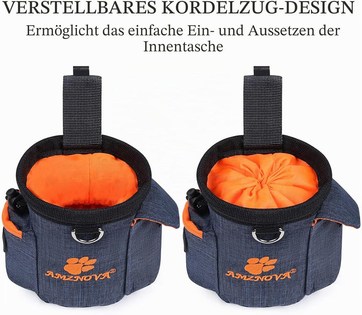 AMZNOVA Leckerli-Trainingstasche, Mehrzweck- und tragbare Leckerli-Tasche für Welpen, Verstellbarer