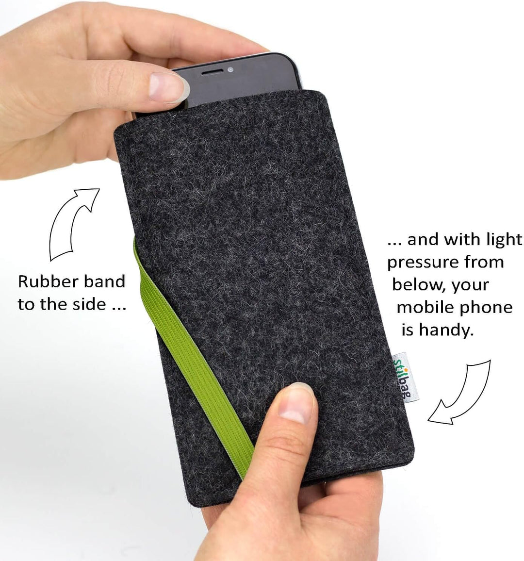 Stilbag massgeschneiderte Handyhülle Leon | Smartphone-Tasche aus Filz | Handy Schutzhülle | Handyta