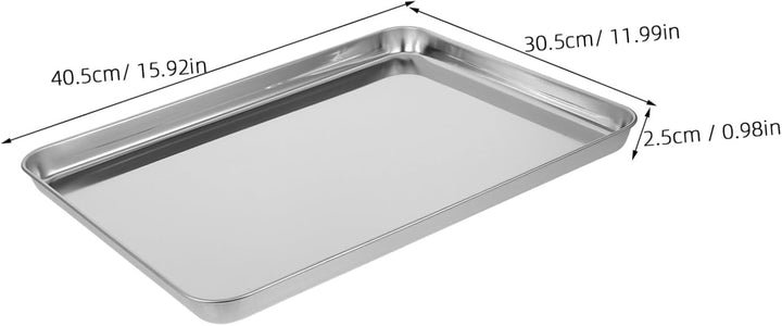 ULTECHNOVO Rechteckiger Edelstahl Teller 40,5x30,5cm Flach Als Serviertablett Für Reisnudelrollen Un
