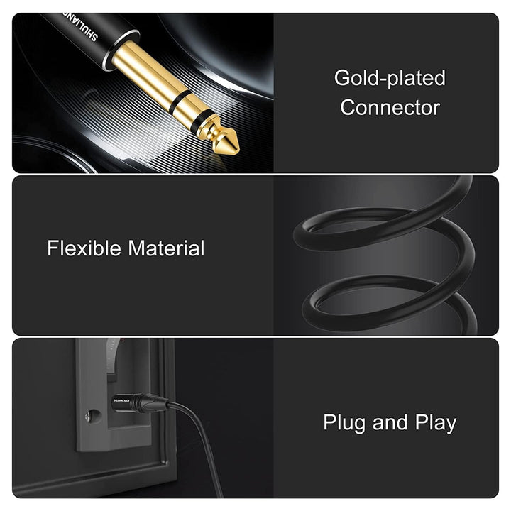 SHULIANCABLE XLR auf Klinke 6,35 mm, 3-pol XLR Kabel Verbindungskabel Patchkabel Stecker auf Stecker