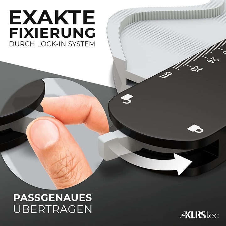 KLRStec® Professional Konturenlehre - Hochwertige Nadelschablone mit Feststeller zum übertragen von