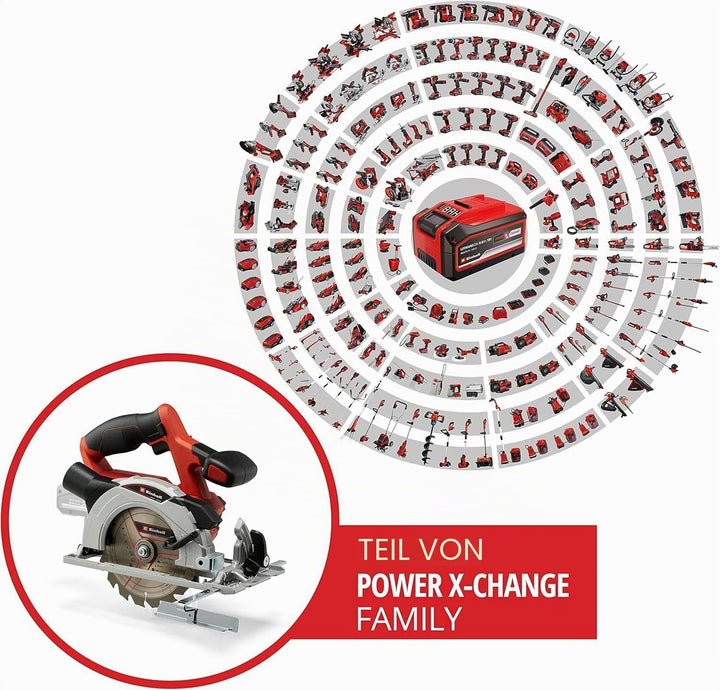 Einhell Akku-Handkreissäge TE-CS 18/150 Li-Solo Power X-Change (18 V, Li-Ion, Ø150 x Ø10 mm Sägeblat