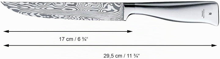 WMF Grand Gourmet Damastmesser, Fleischmesser 29,5 cm, Made in Germany, Damaststahl 120-lagig, Perfo