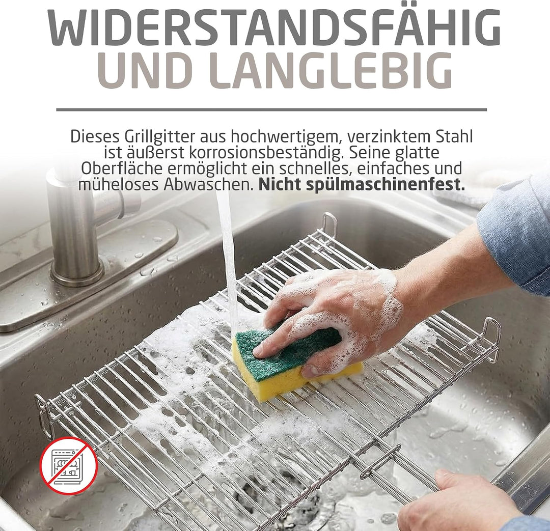 Amig - Grill für Barbecue - 65 x 40 cm - Hergestellt aus korrosionsbeständigem Stahl - Gleichmässige