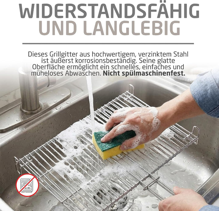 Amig - Grill für Barbecue - 65 x 40 cm - Hergestellt aus korrosionsbeständigem Stahl - Gleichmässige