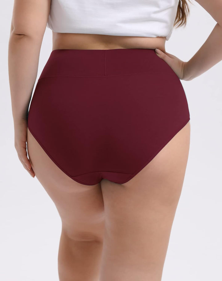 INNERSY Unterhosen Grosse Grössen Damen Taillenslip Baumwolle High Waist Slip (44-62) 4er Pack 44-46