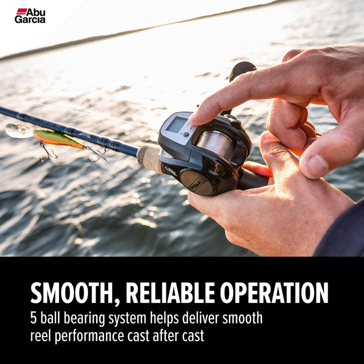 Abu Garcia Max DLC Low Profile Baitcastrollen, Schwarz