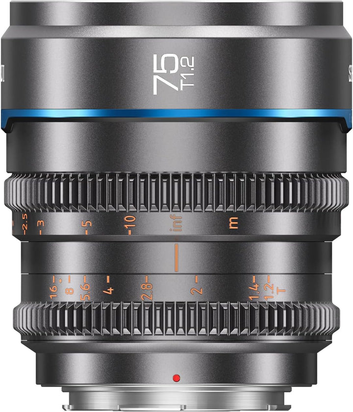 SIRUI Night Walker 75 mm T1.2 S35 Teleobjektiv Cine Objektiv, grosse Blende, manueller Fokus, MS75X-