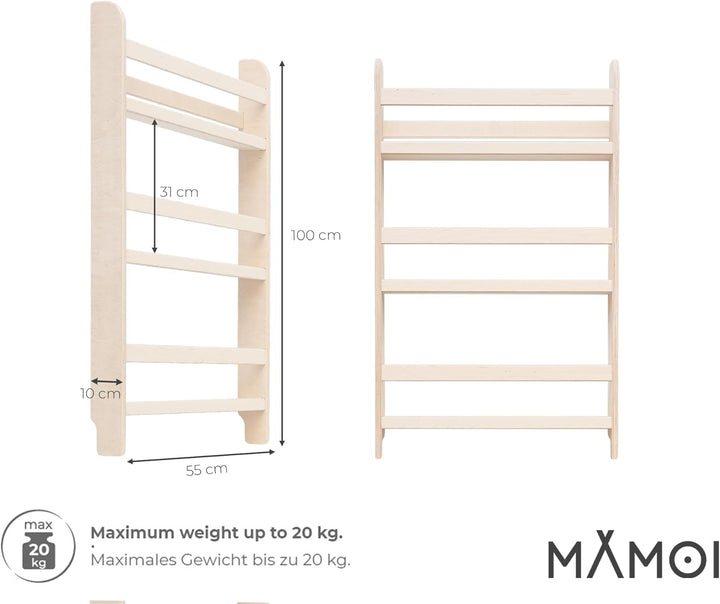 MAMOI® Kinderbücherregal aus Holzwerkstoff – Bücherkiste, Kinderbücherregal, Bücherregal für Kinderz