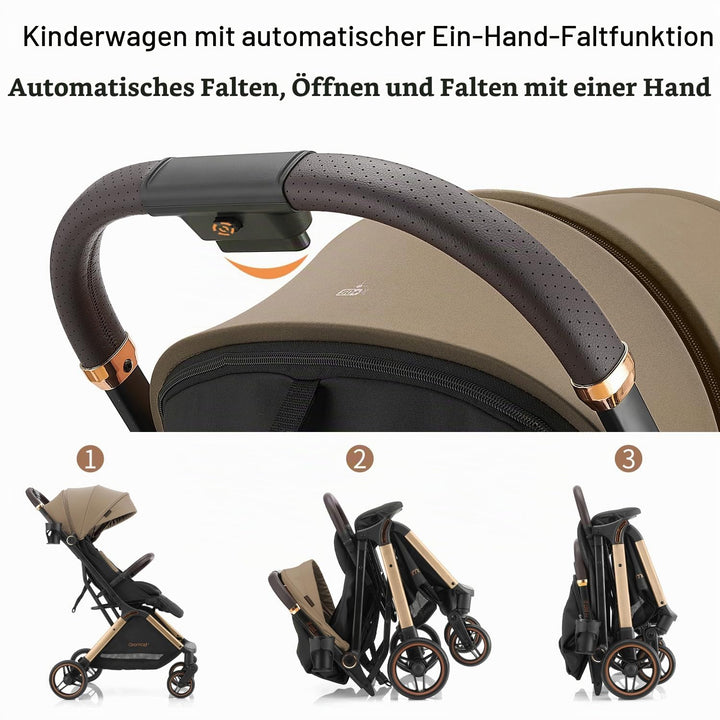 Gromast Gravity Faltbarer Kinderwagen, Tragbarer Reise-Kleinkindbuggy Mit Verstellbarer Rückenlehne