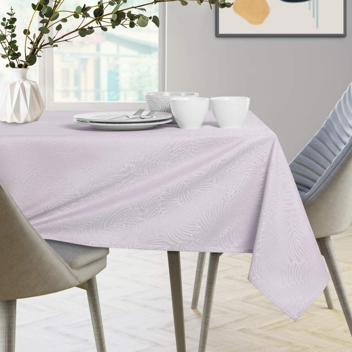AmeliaHome Tischläufer Set 35x250 cm und 115x250 cm Lotuseffekt Wasserabweisend Blätter Flieder Gaia