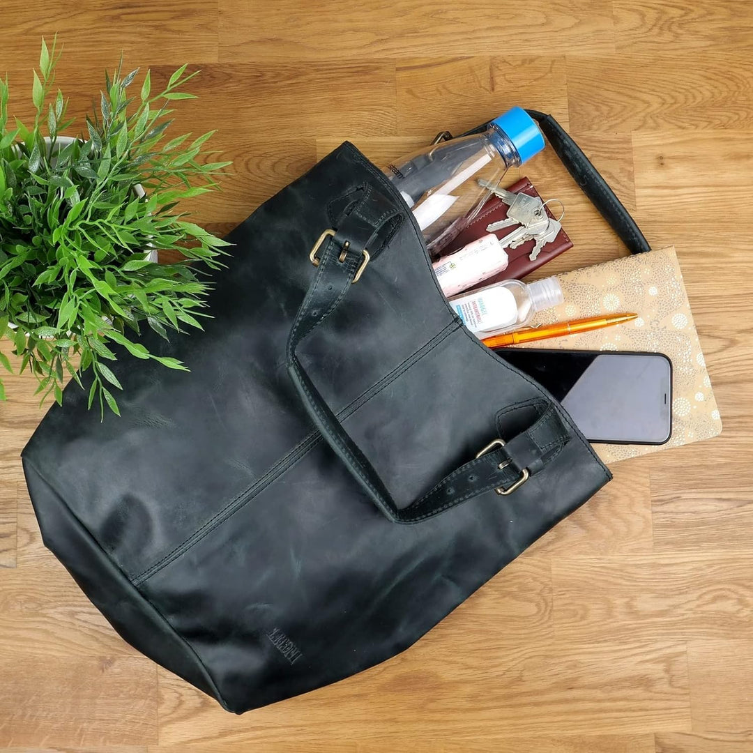 LECONI Henkeltasche Echt-Leder Vintage-Look Damentasche Handtasche für Damen Shopper für Freizeit, B