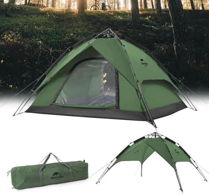 Naturehike Pop Up Zelt Wurfzelte Automatik Campingzelt 3-4 Personen Doppeldeck Kuppelzelt Grosses Fa